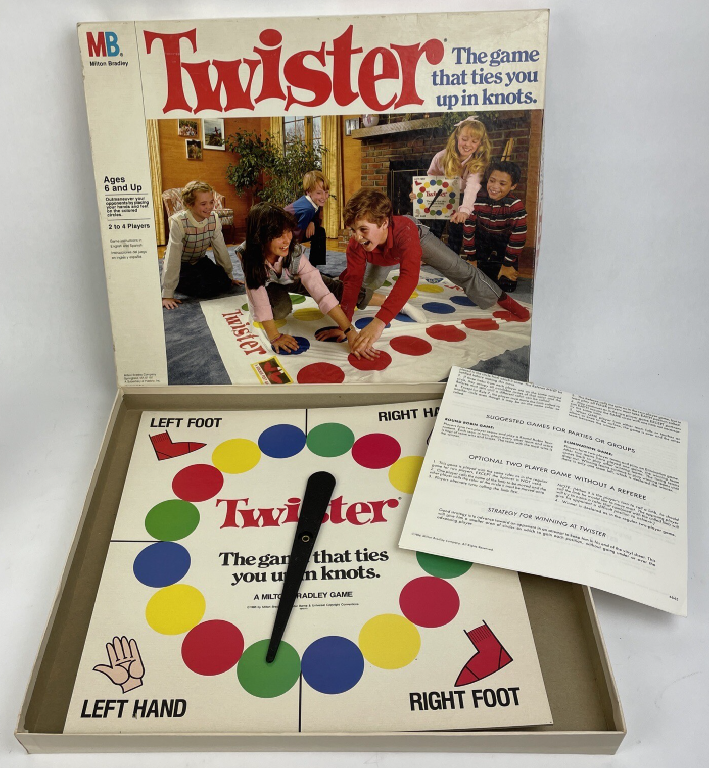 Vintage Twister Milton Bradley 4645 Game USA -  1986 Game that Ties You in Knots