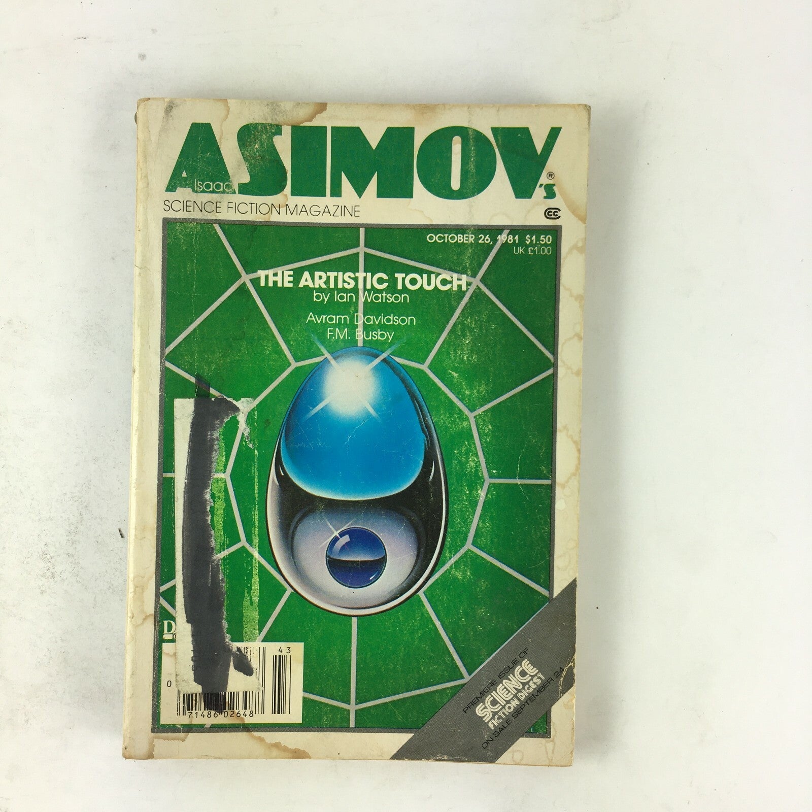 Oct 1981 Isaac Asimov's ScienceFiction Magazine The Artistic Touch by IanWatson