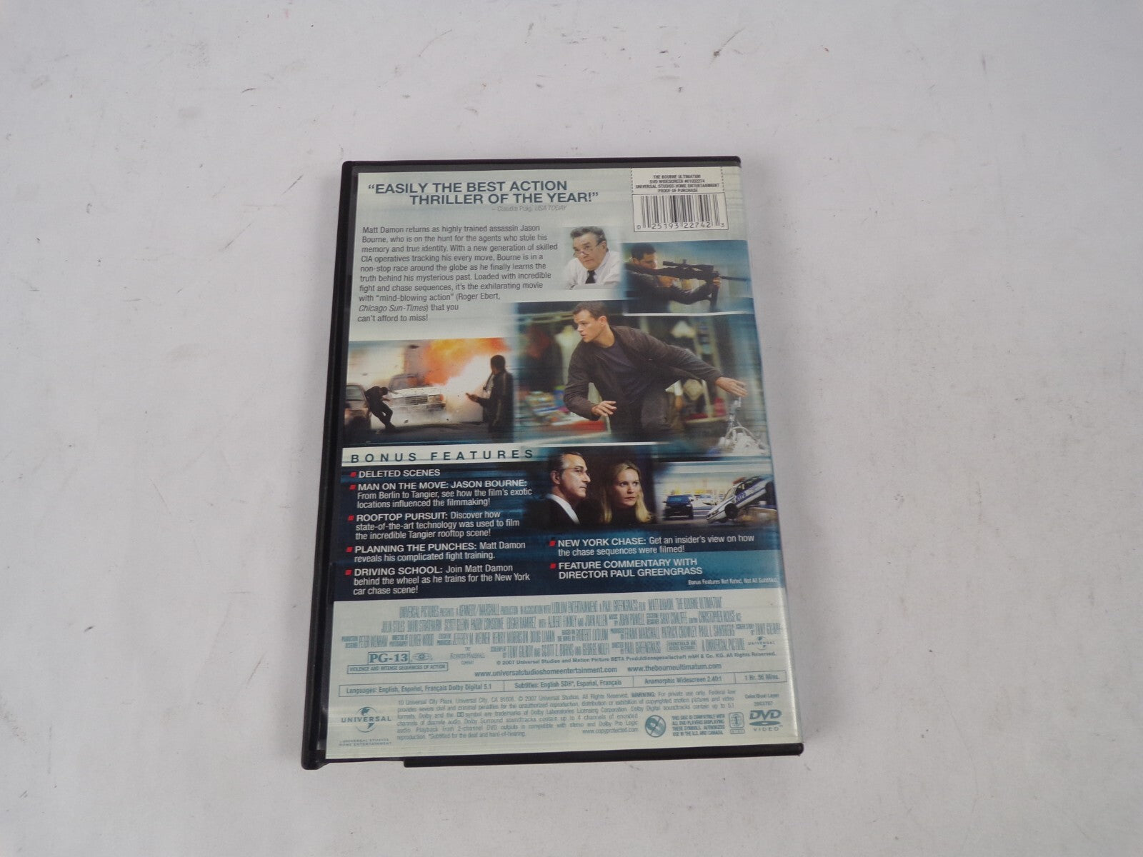 The Bourne Ultimatum Matt Damon "The Best Actio Picture In Devades!" DVD Movies