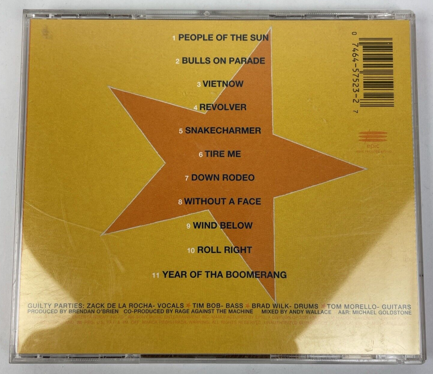 Evil Empire by Rage Against the Machine ( Digital Audio CD, 1996 ) Sony Music #1