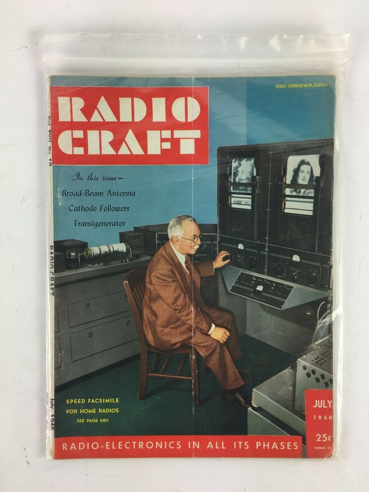 July 1946 Radio Craft Hugo Gernsback Magazine Broad Beam Antenna Cathode