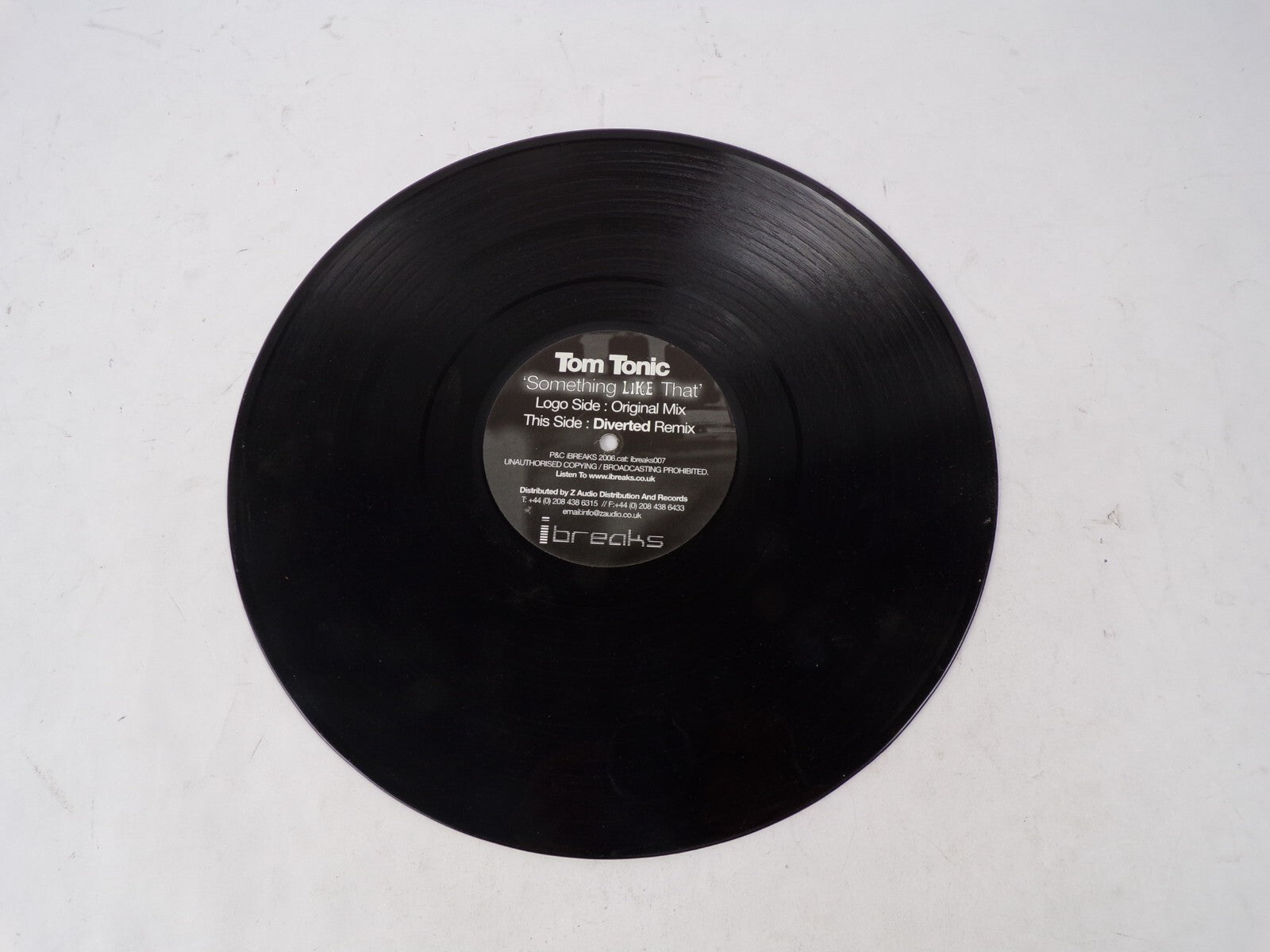 Ibreaks Vive Music Tom Tonic 'Something Like That' Diverted Remix Vinyl Record