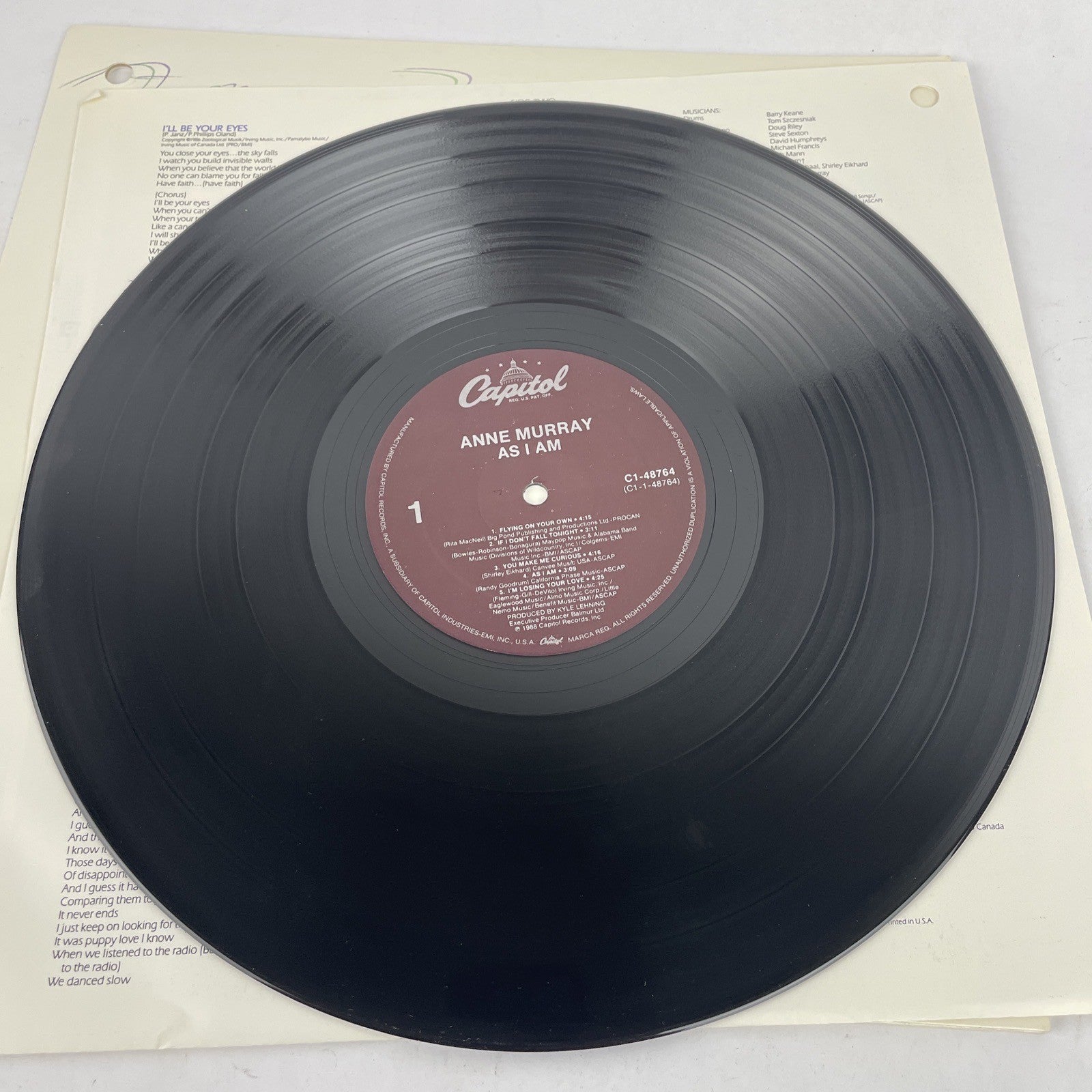 Anne Murray Vinyl LP Album As I Am 1988 R100592 Capitol Records Promo Copy