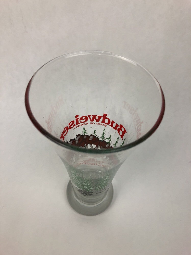 Libbey Budweiser Clydesdales Pilsner Beer Glass 7 1/4" tall Minty clean -FSTSHP