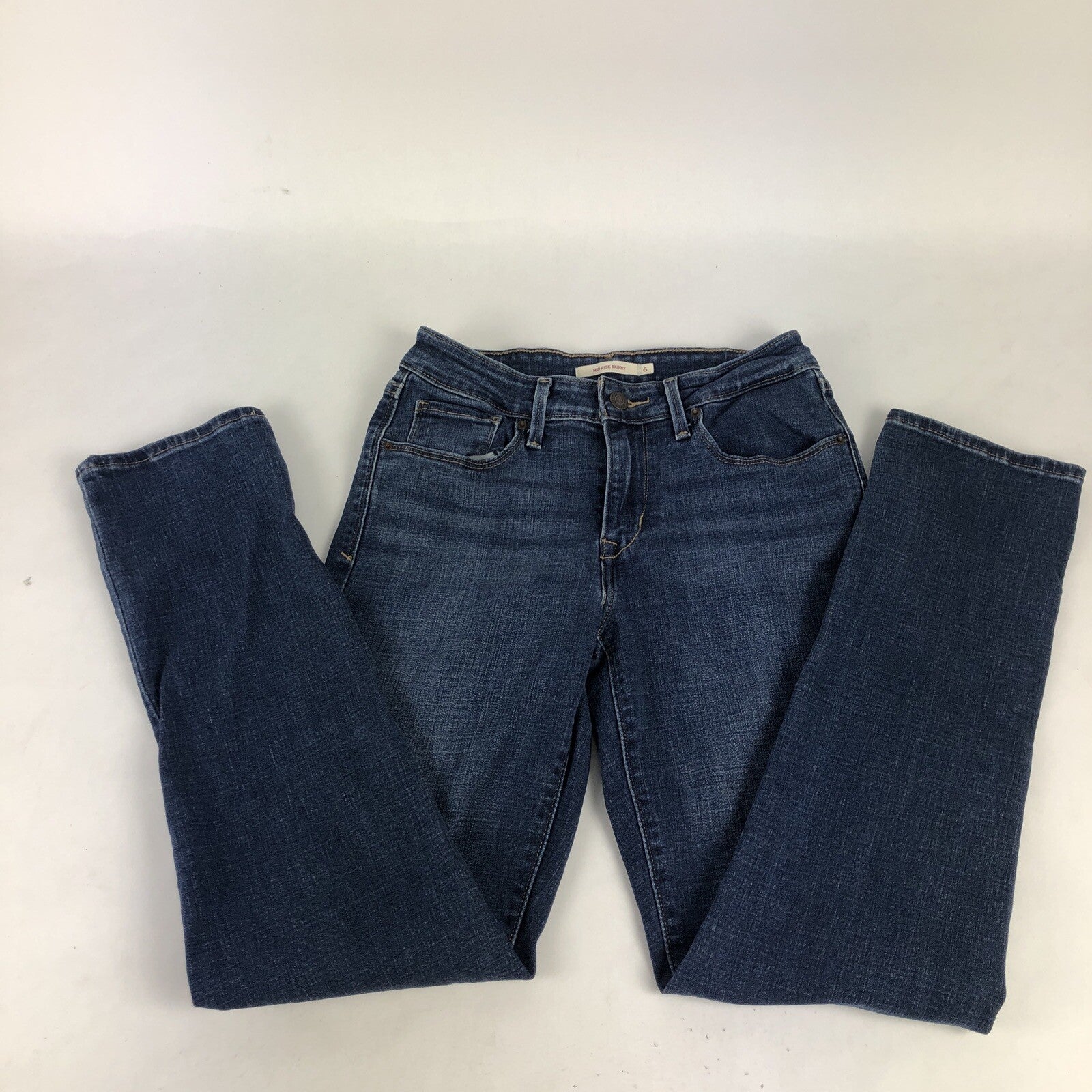 Levis Signature Modern Slim Denim Jeans Womens 6 Blue Stretch Mid Rise Skinny
