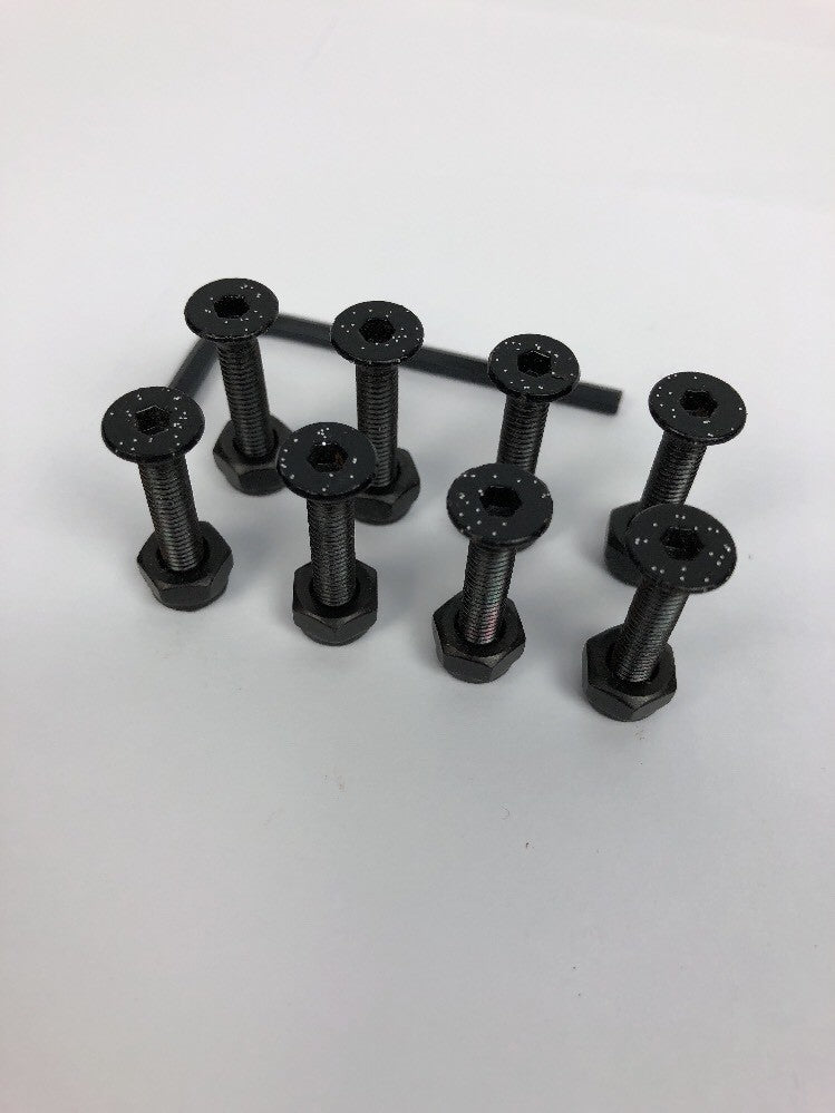 Grind King OEM 1-inch Allen head skateboard hardware with glitter top finish.