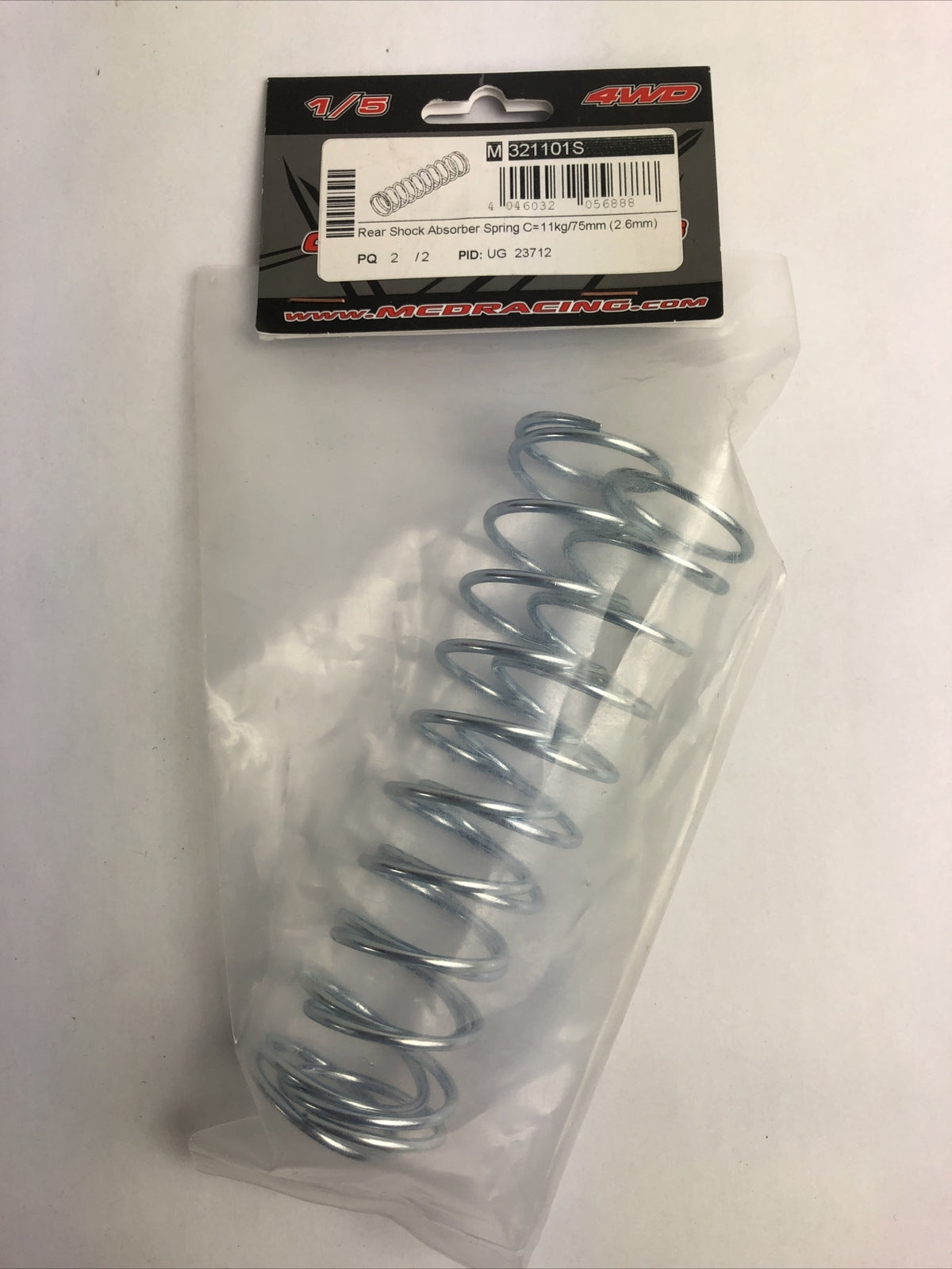 MCD Racing M 321101S - Rear Shock Absorber Spring C=11kg/75mm (2.6mm) LOOK
