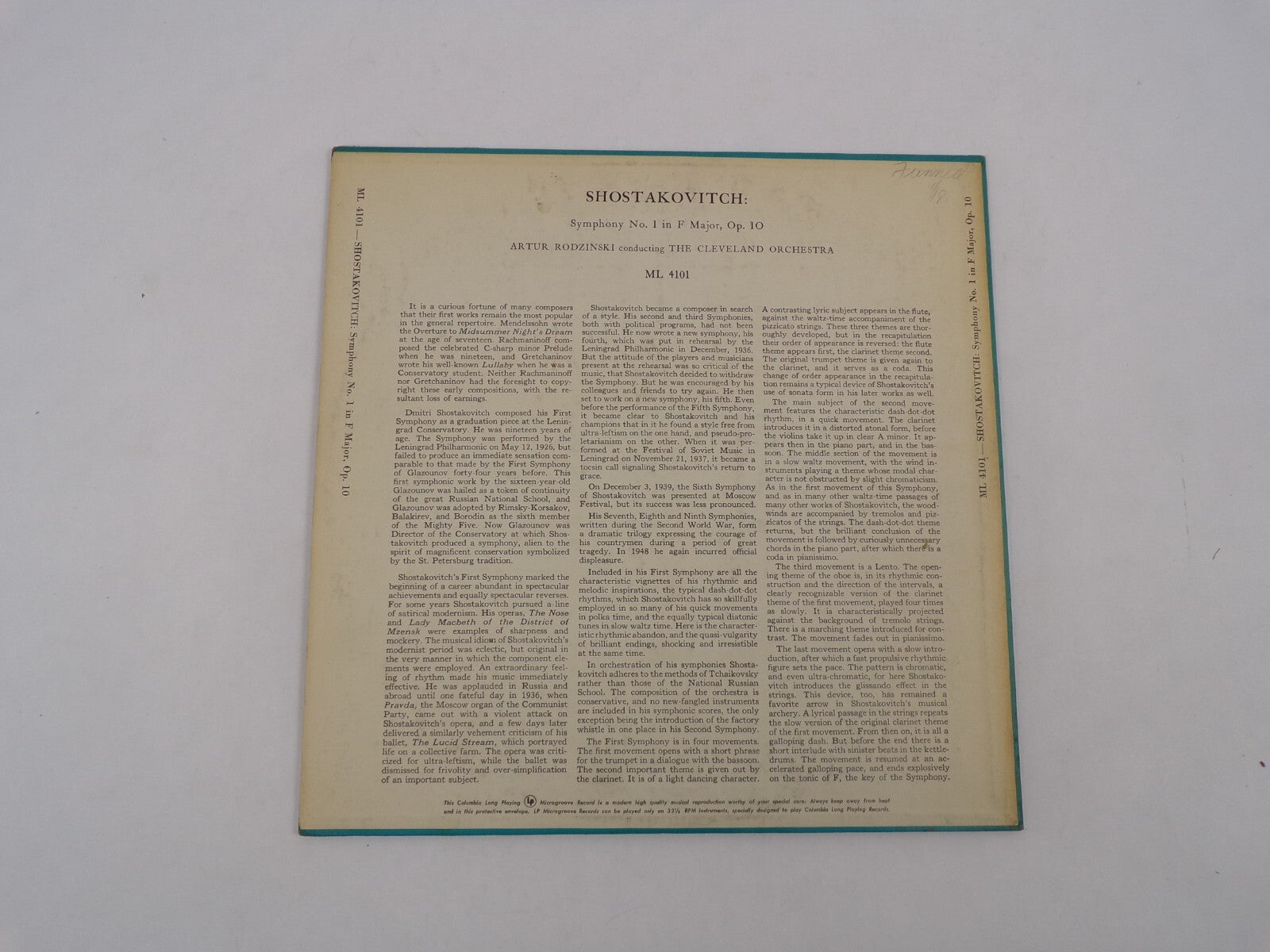 Shostakovitch Symphony First Movement: Allegrello: Allegro Non Froppo Second
