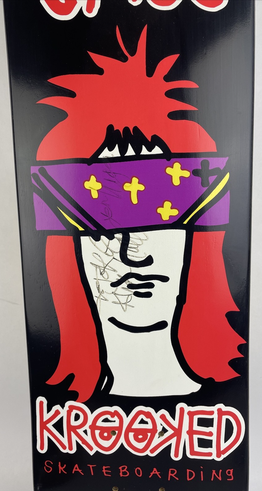 Signed KROOKED Skateboards Guest Deck Alex Gall TrainWreck Mark Gonzales Artwork