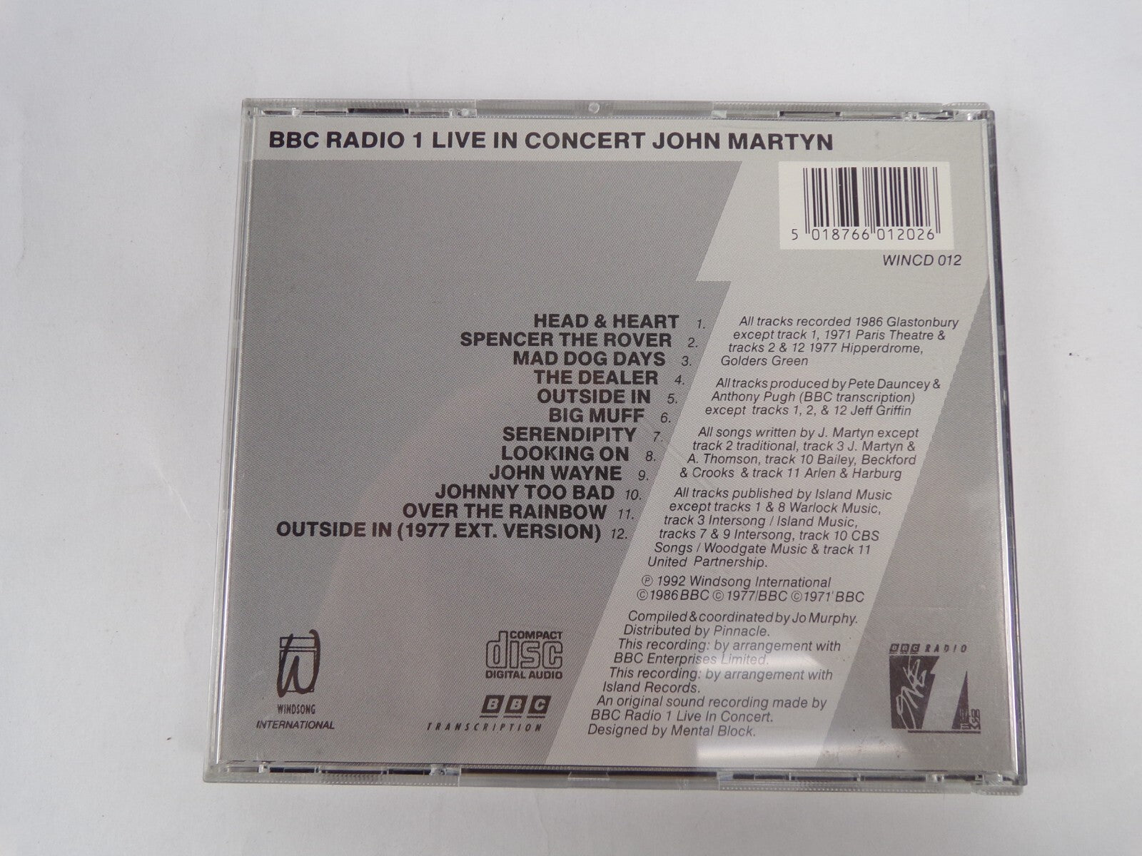 John Martin BBC Radio 1 Live In Concert CD #26
