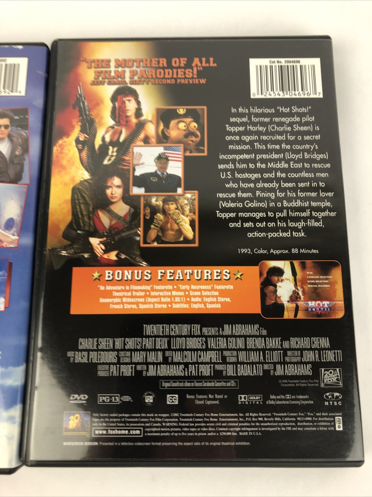 Hot Shots and Hot Shots Part Deux,  Charlie Sheen DVD Lot *Mint Discs Guaranteed