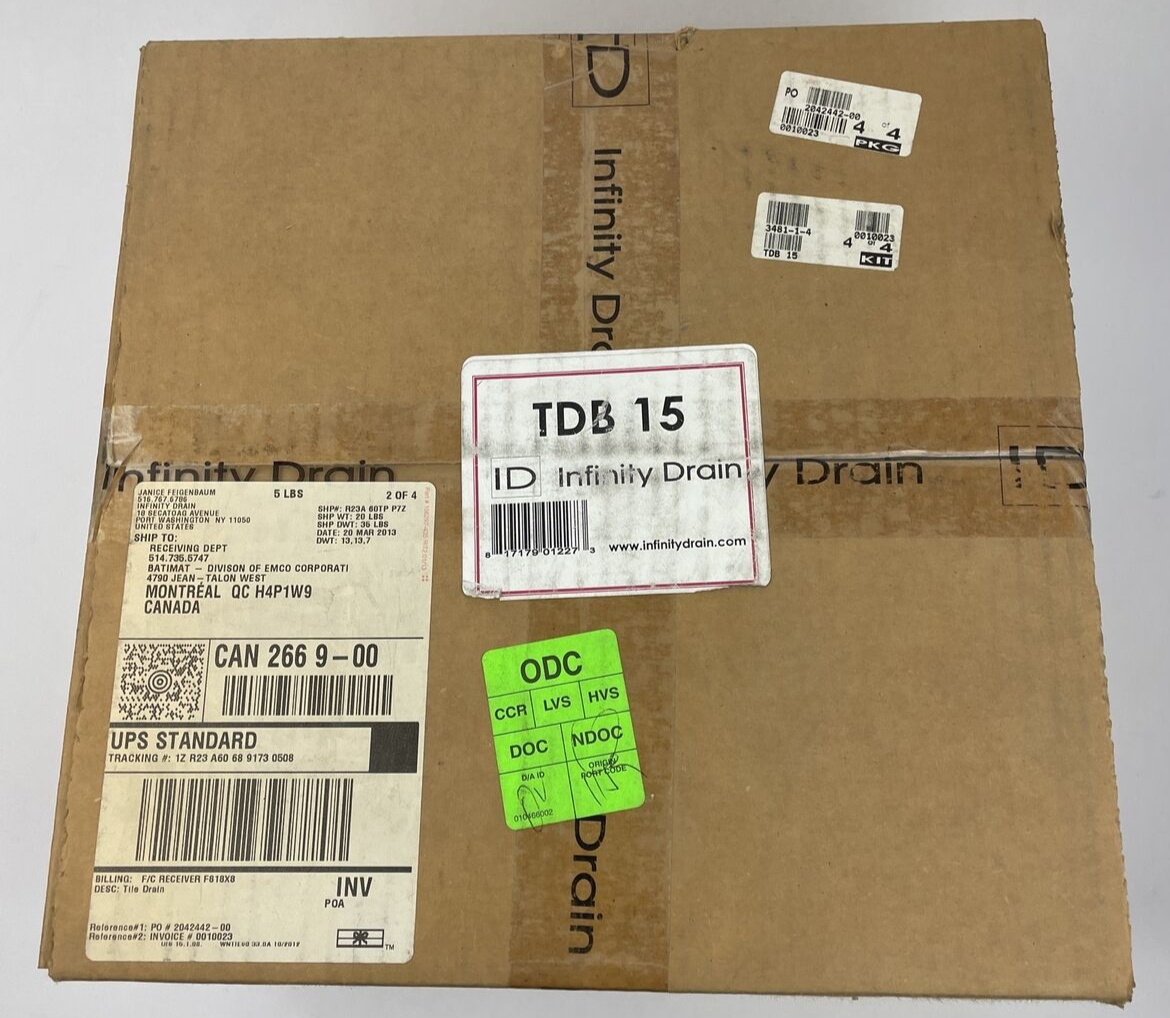 OEM ID Infinity Drain TDB 15 Kit w/PVC Bonded Flange Drain Body - LOOK