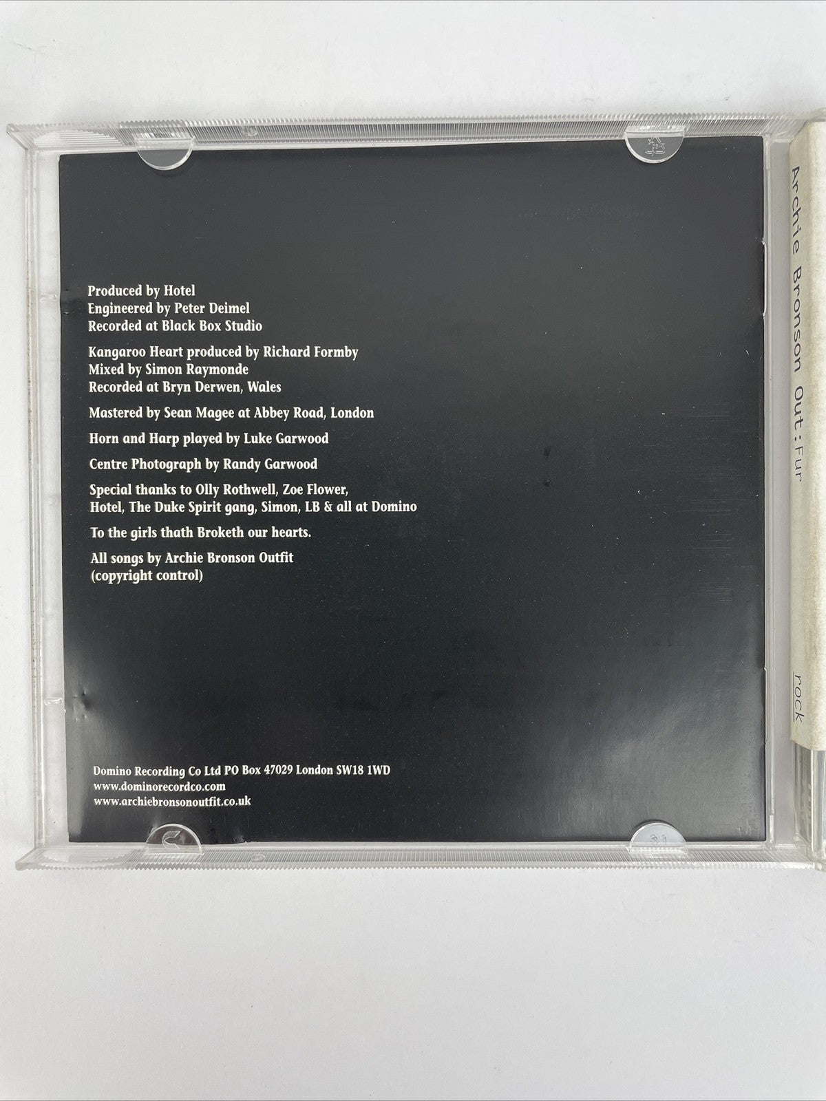 ARCHIE BRONSON OUTFIT " FUR " (549) 10 Track Promo Digital Audio CD 2005 #3