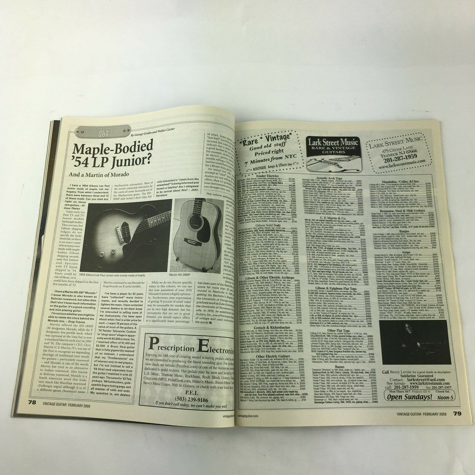 February 2008 Vintage Guitar Magazine Producer's Pick Guitars of John Porter