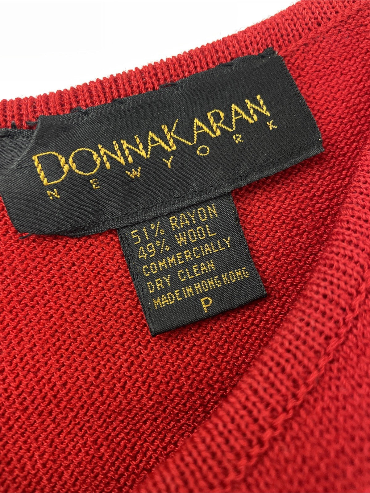 DONNA KARAN Knit Dress Solid Red Sleeveless Women's Size S Classic Style VGC