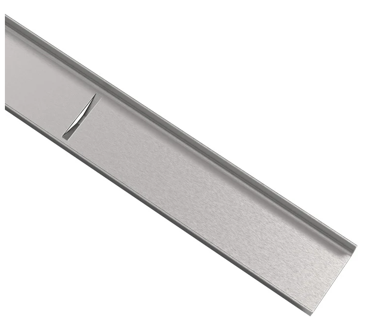 Tilein TILEIN72 72-inch tile-in linear drain cover in brushed stainless steel for luxury shower installations
