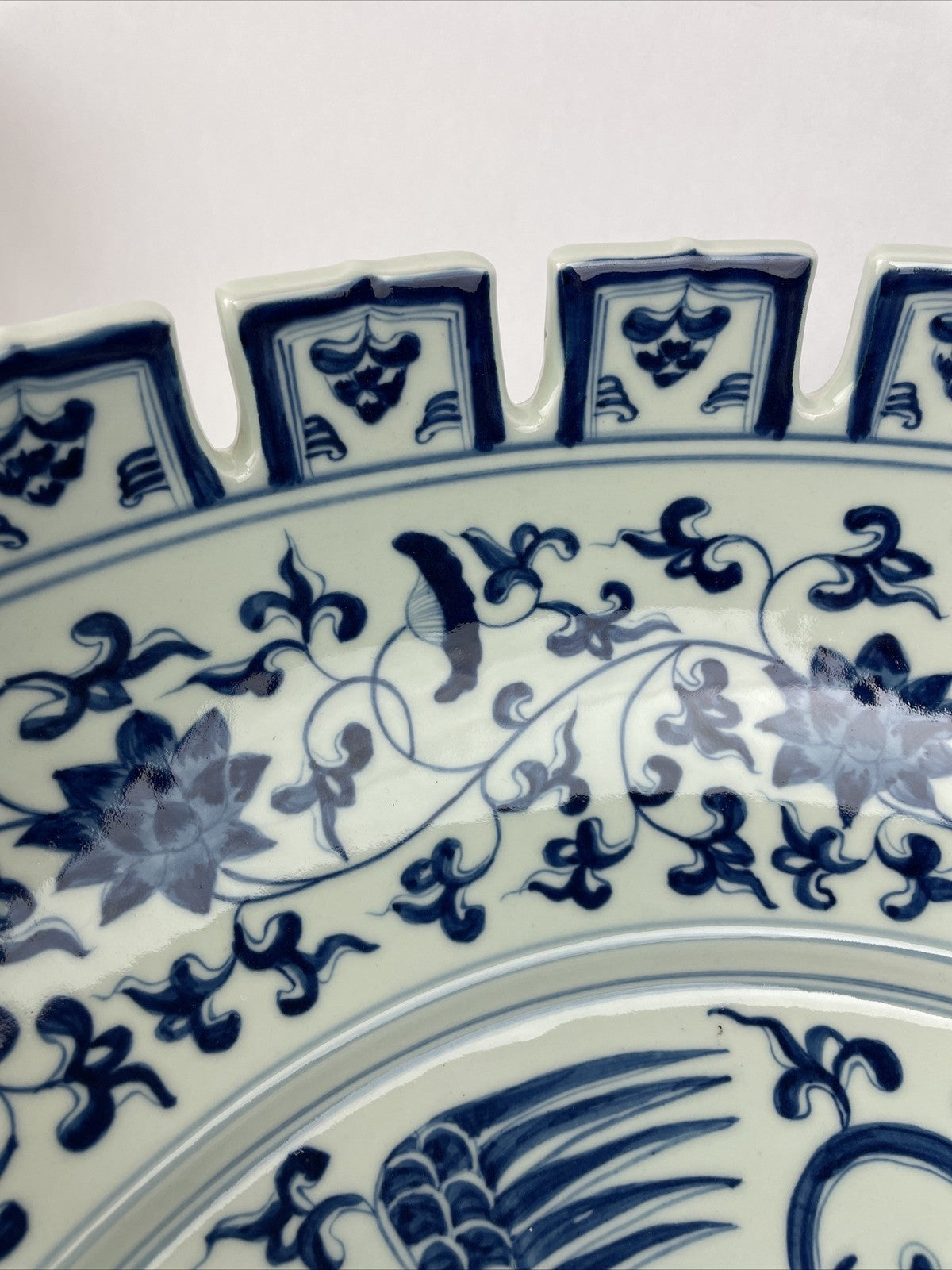 OEM Linkasink Cloisonné Ceramic MING DYNASY Basin Sink Dragon OD 17” x 6” RARE
