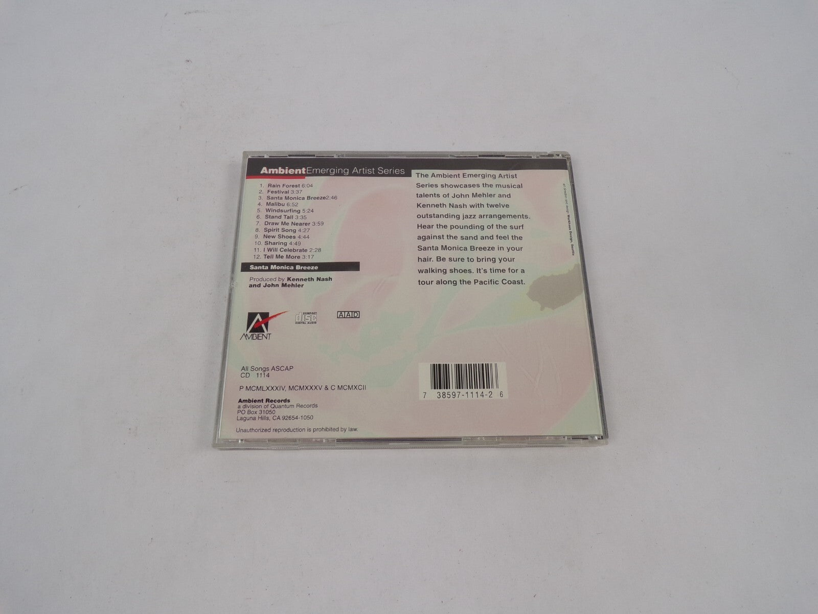 Ambient Emerging Artist Series Santa Monica Breeze Rain Forest Festival CD#70