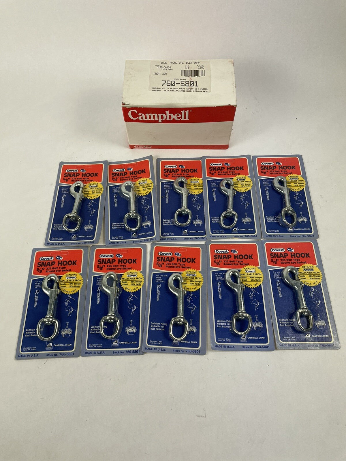 Campbell Bolt Swivel Round Eye 4 In. 7605801 Snap 225 Bolt type (Pack of 10)