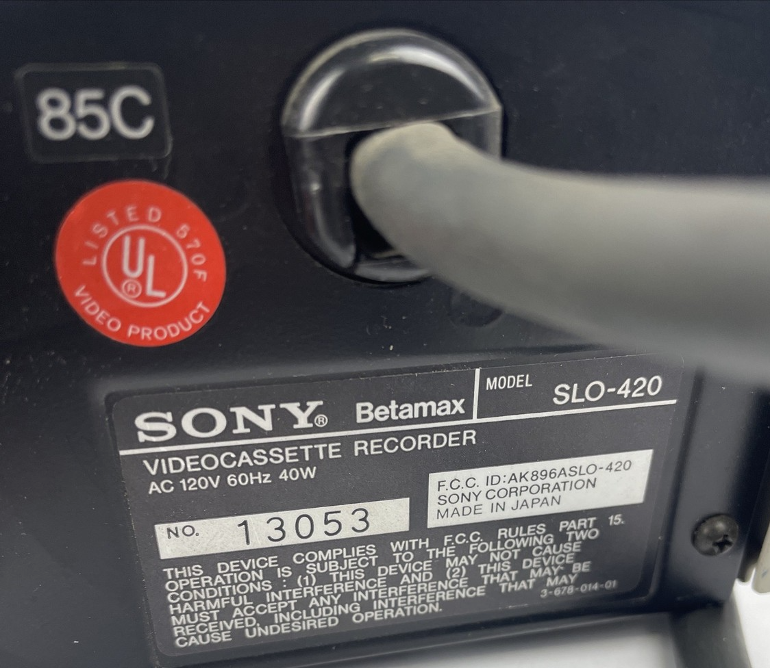 OEM Sony Betamax SLO 420 Industrial Videocassette Recorder  - UNTESTED FOR PARTS