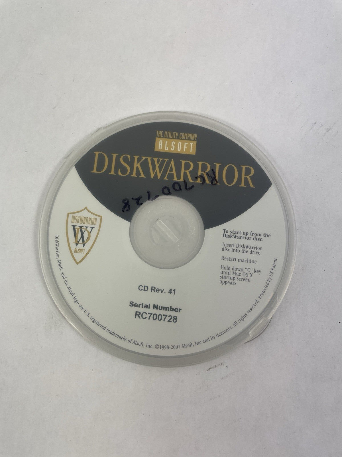 Alsoft Disk Warrior CD 2007 Mac OS X