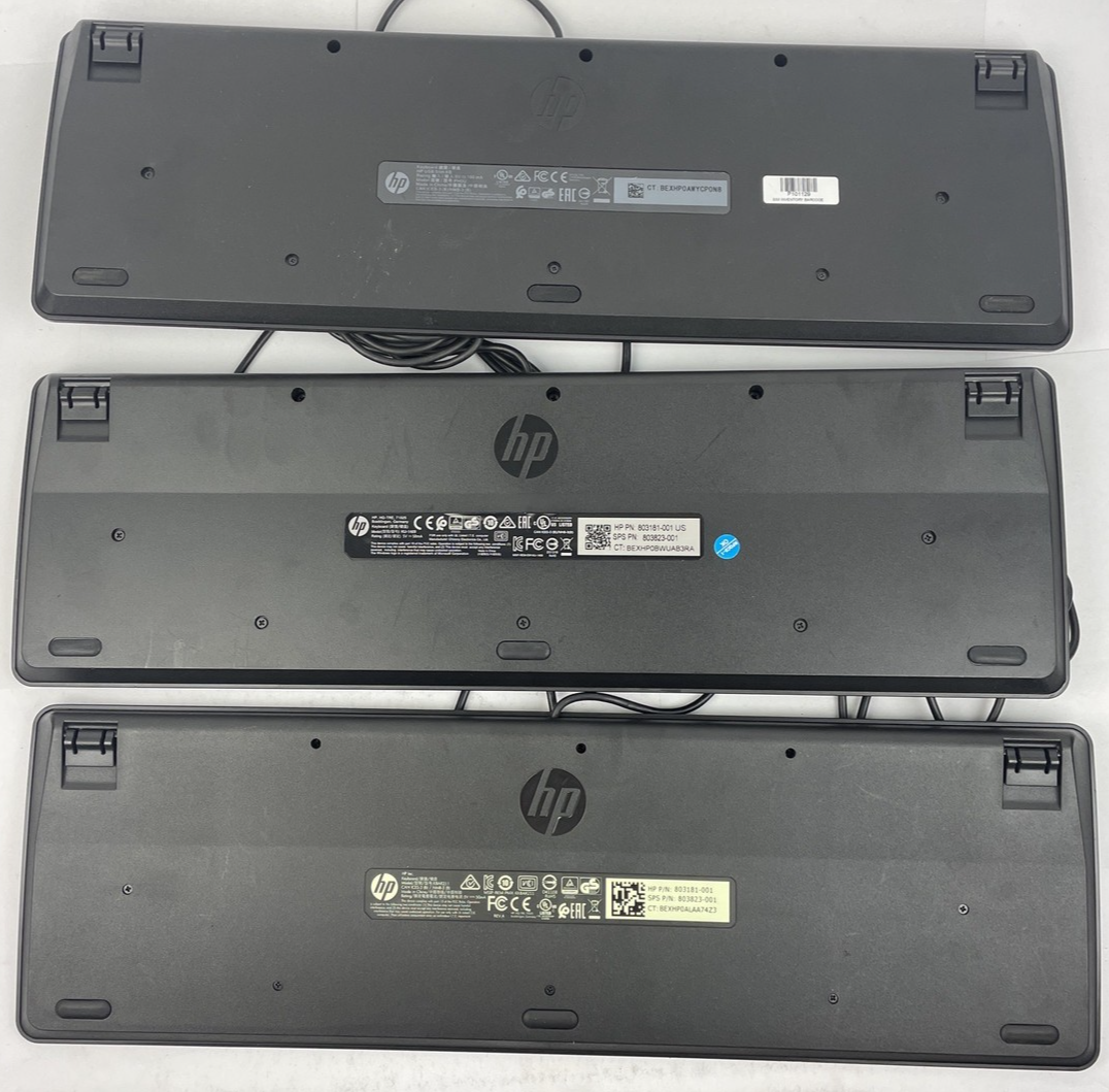 Lot of 3 x Hewlett Packard HP Keyboard (s) PH0U , KU-1469 . KBAR211  Very Clean