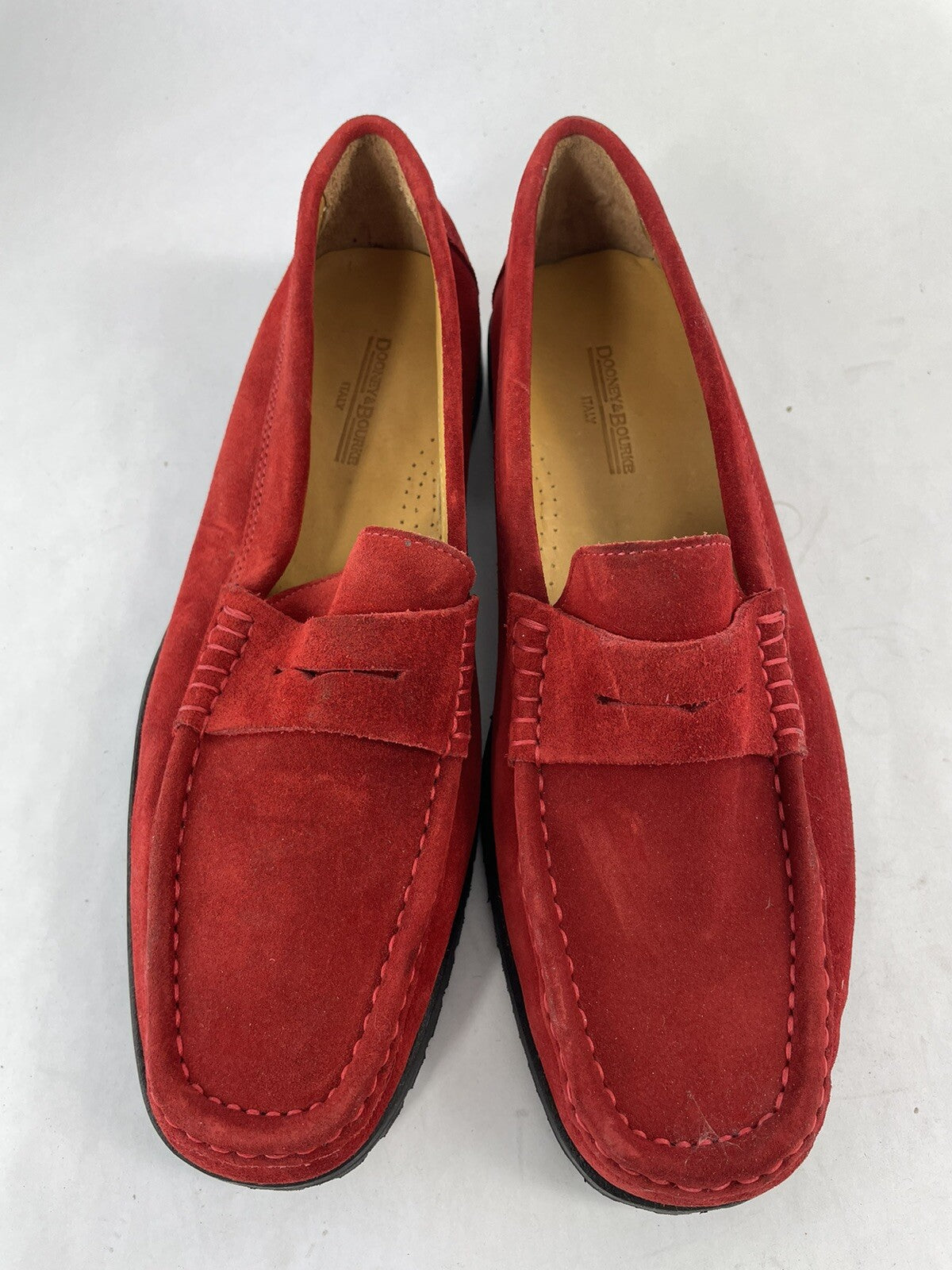 Men's Dooney & Bourke Suede Penny Loafers Red SZ  EU 42 M US 9