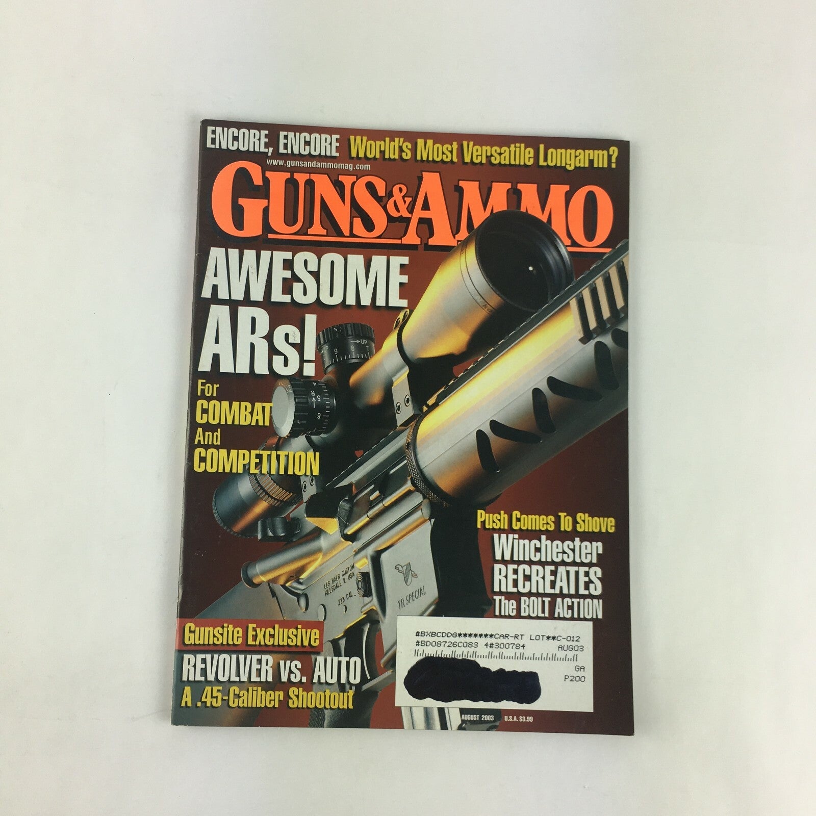 August 2003 Guns & Ammo Magazine Awesome ARs! Winchester Recreates A.45 Caliber