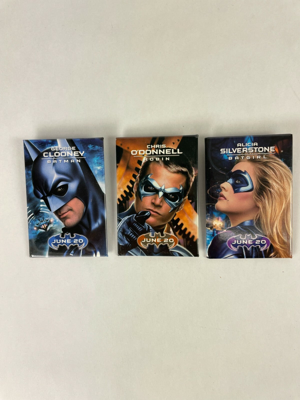George Clooney Batman June 20 Lot of 3 Movie Film Button Fast Shipping Must See
