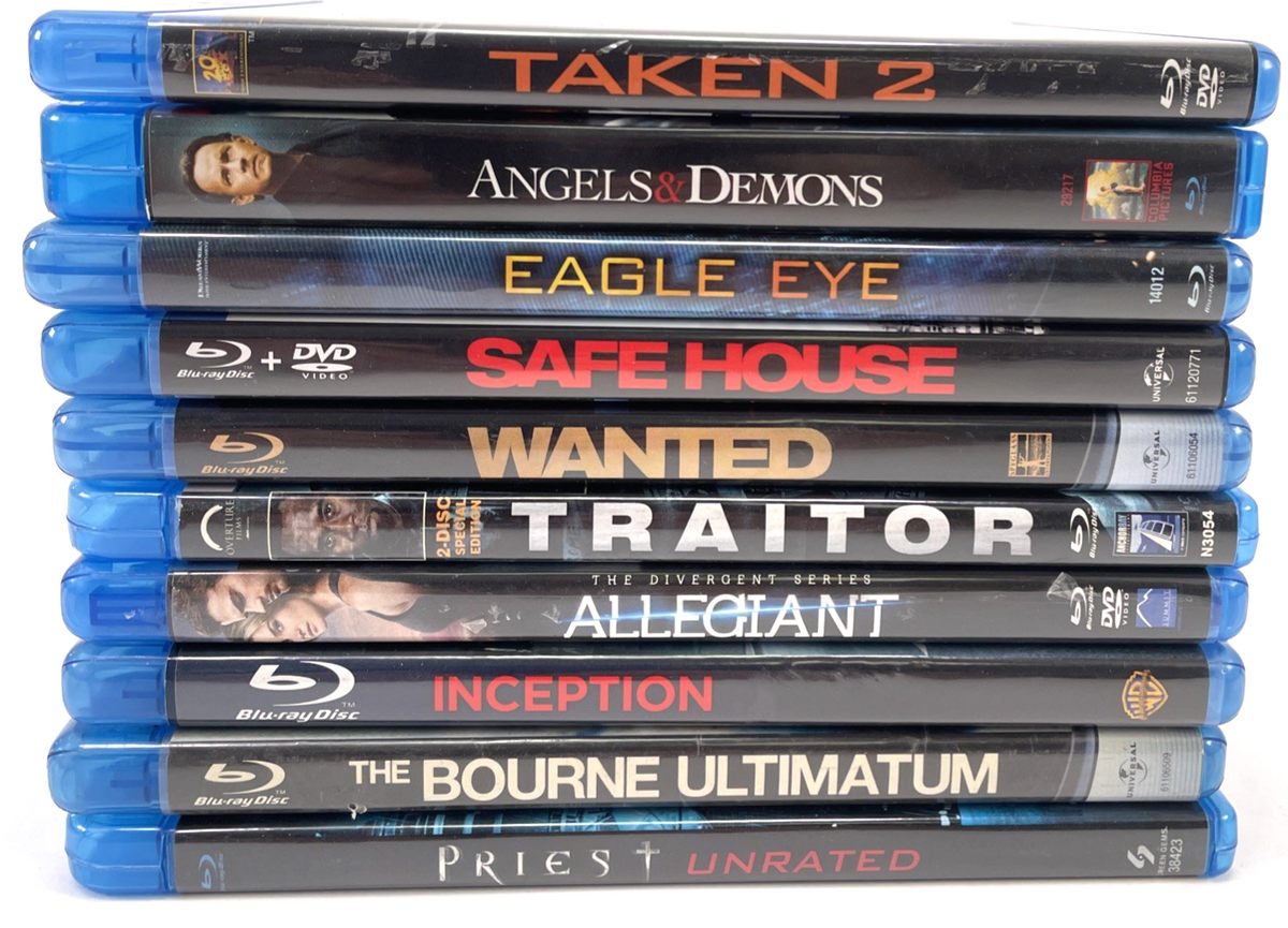 Action Thriller Blu-ray Lot of 10 Traitor, Eagle Eye, Safe House, Wanted, Priest