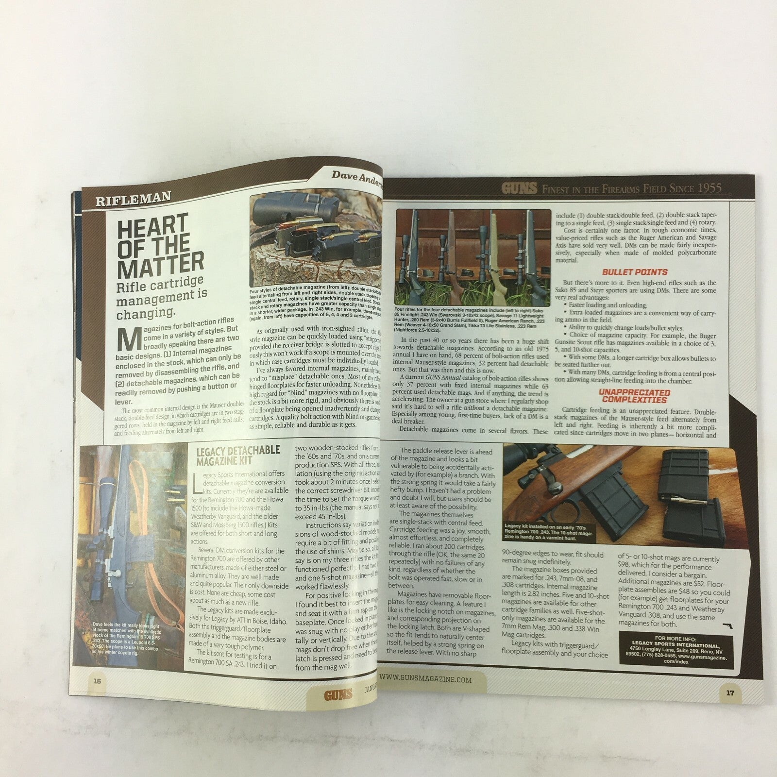 January 2016 Guns Magazine Light N Lethal Polymer AR 5.56mm .357 Magnum .17 HMR