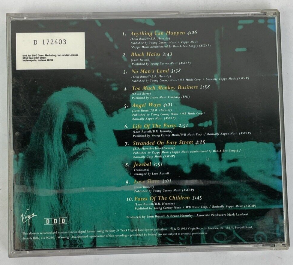 LEON RUSSELL - Anything Can Happen - Digital Audio CD, 1992 Virgin Records - PQR