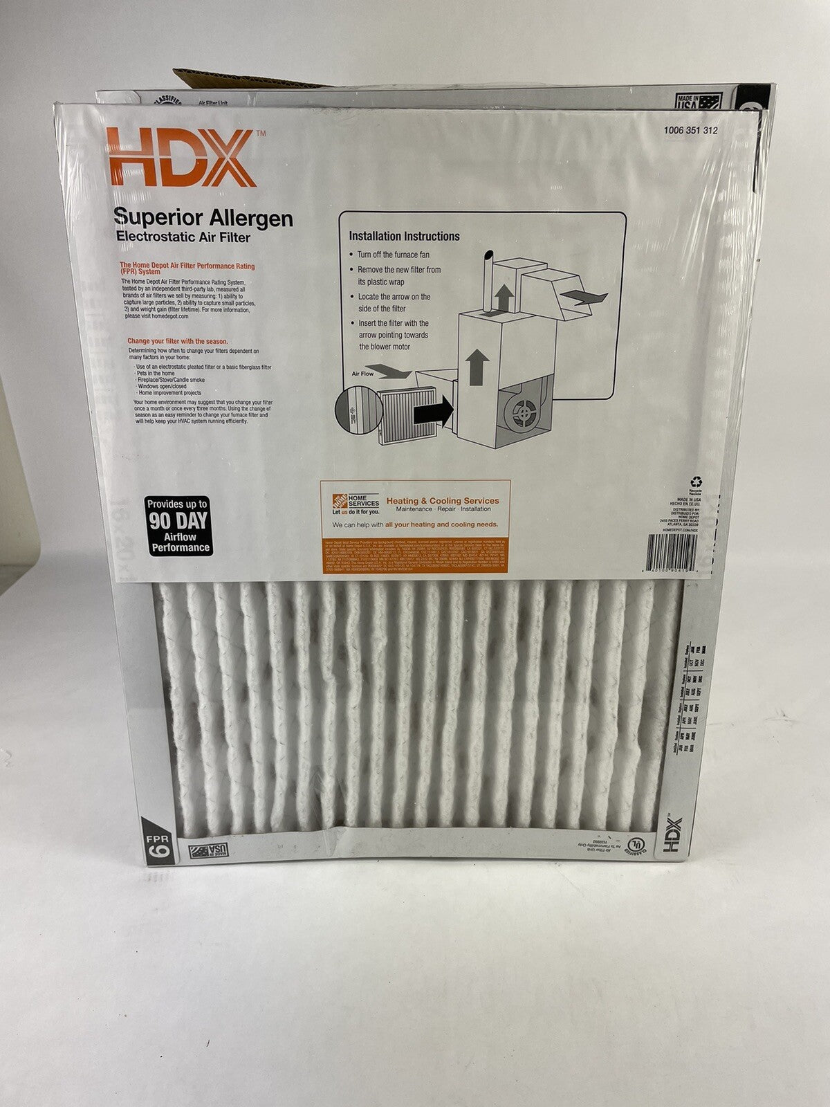 Lot of 12 : HDX 16 in. x 20 in. x 1 in. Superior Pleated Air Filter FPR 9