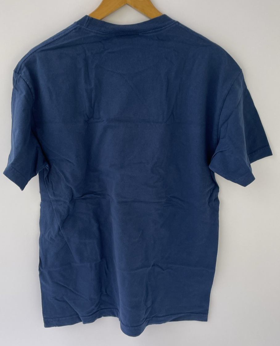 2 x VTG 00s Media Skateboards Logo Y2K Skater Sk8 Blue T Shirt Size Large  RARE