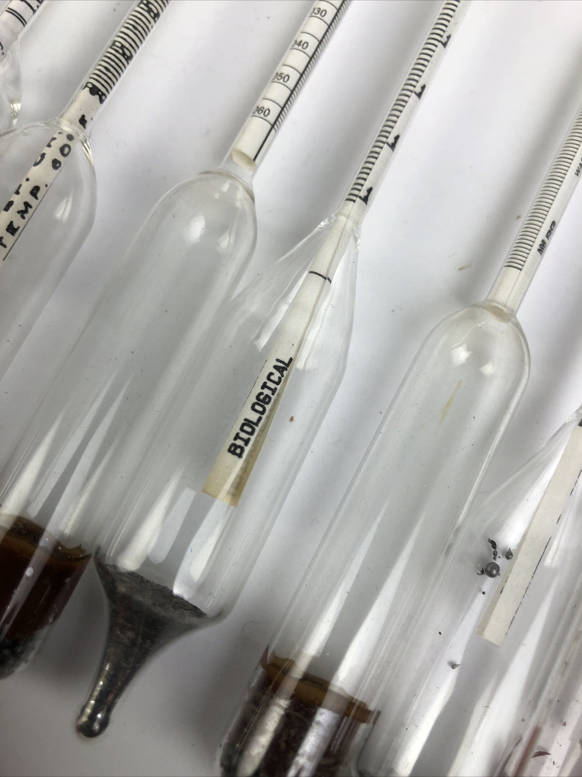 Lot 18 Vintage Specific Gravity Heavy Medical Urinometer Hydrometer - LOOK