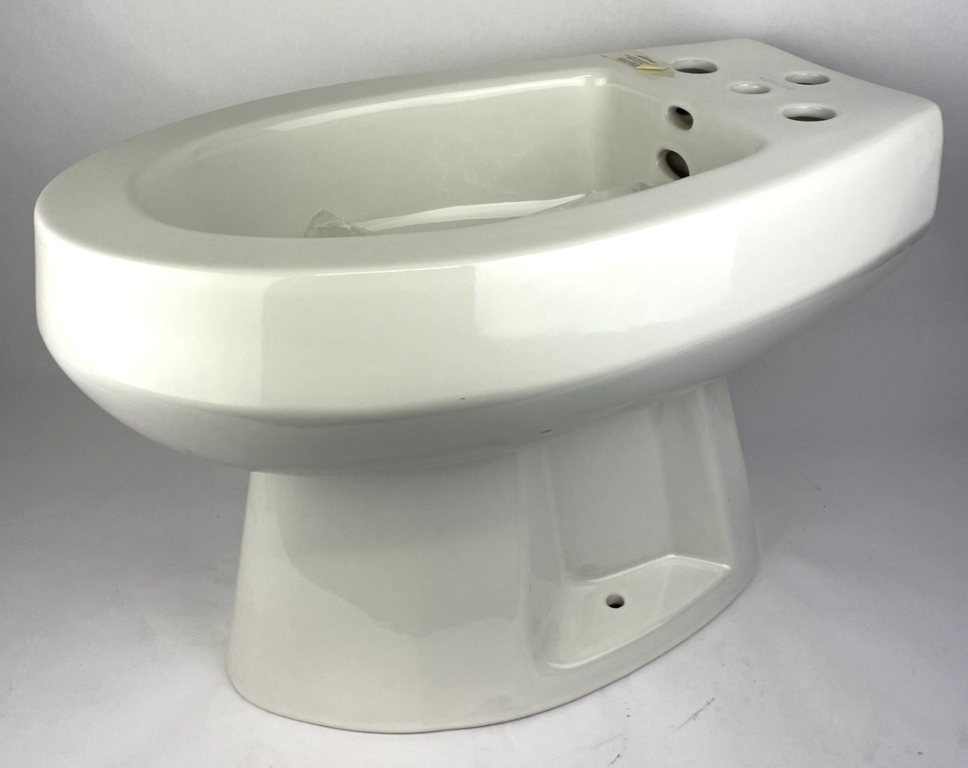 Kohler San Tropez white vertical spray bidet with 4 faucet holes