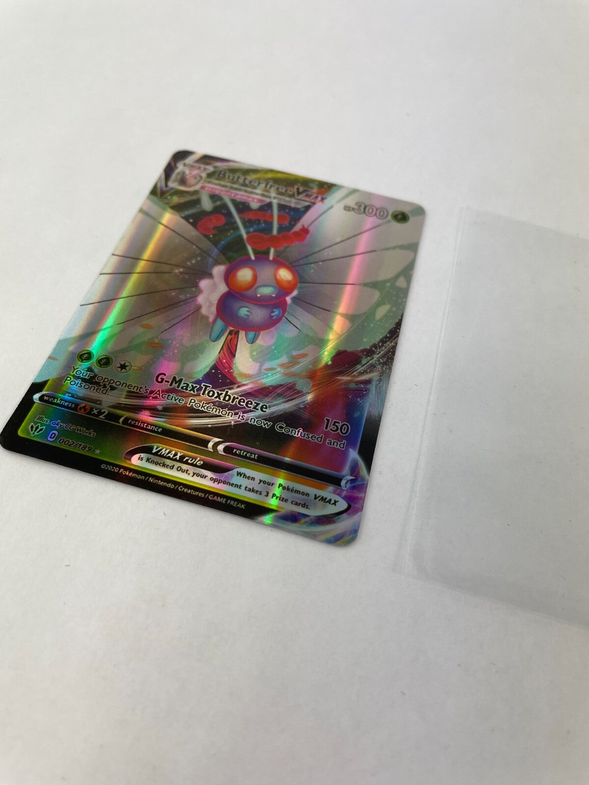 Pokemon Butterfree Vmax HP 300 G-Max Toxbreeze 150 002/189