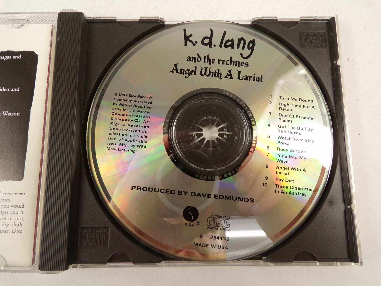 KD Lang And The Reclines Angel With A Lariat Rose Garden Pay Dirt CD#45