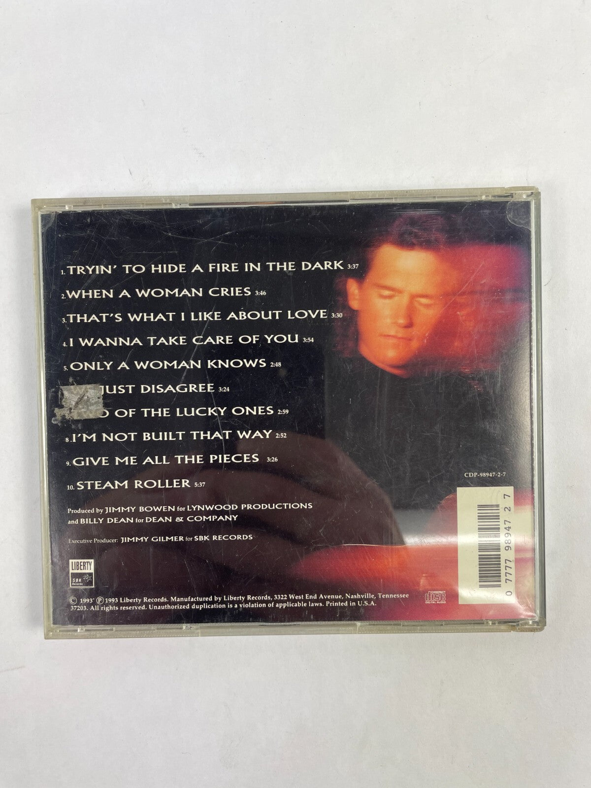 Billy Dean Fire In The Dark Tryin' To Hide A Fire In The Dark When A Woman CD#72