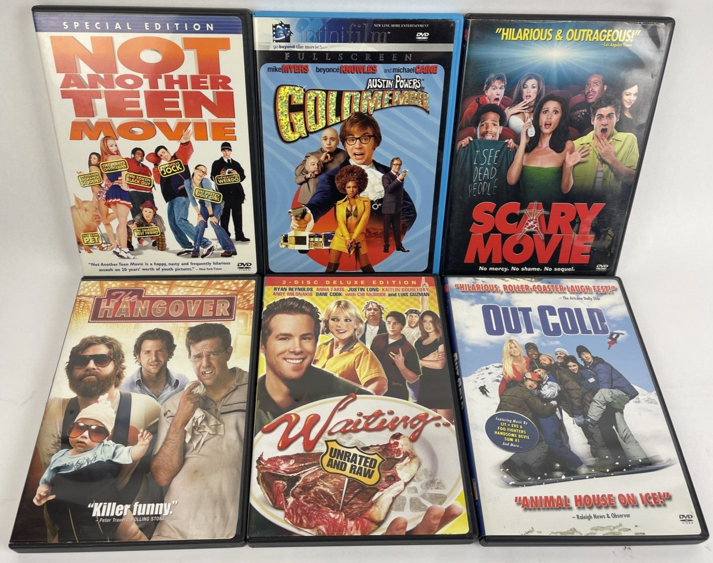 Lot Of 6 Silly Comedy DVDs GOLDMEMBER Waiting Out Cold Scary Movie Hangover NATM