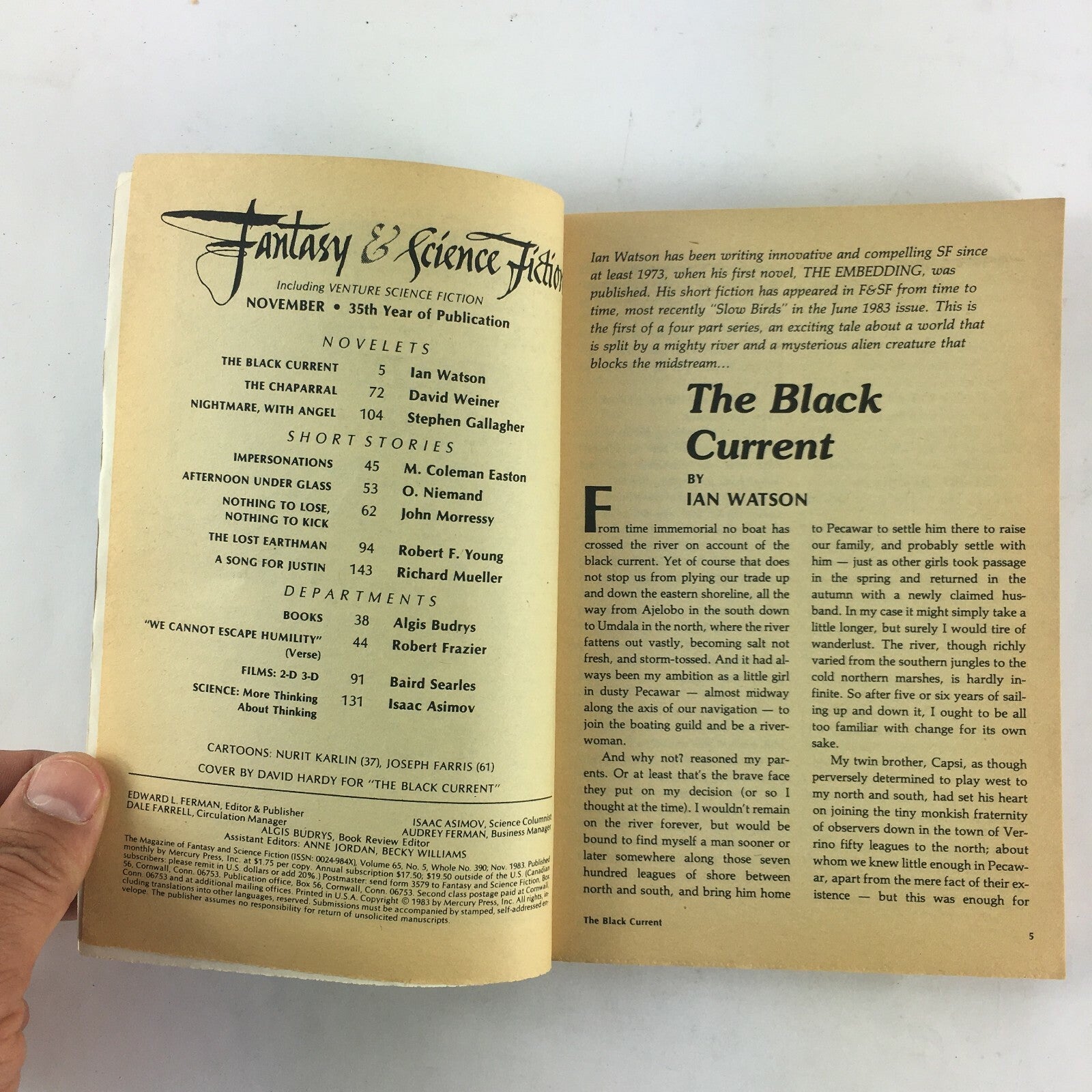 November Fantasy & Science Fiction Magazine Robert F.Young Richard Mueller John