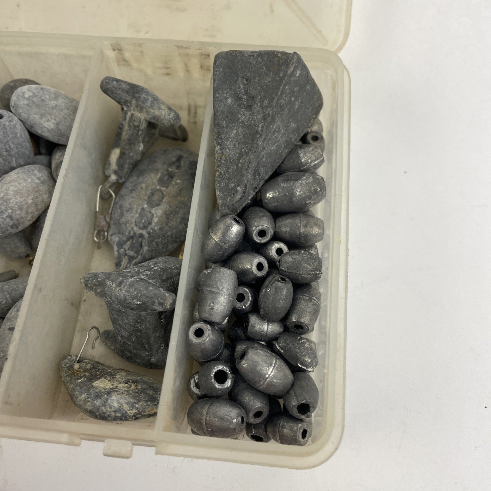 Vintage lot of 100 plus assorted lead fishing sinkers weighing 4.85 lbs for freshwater and saltwater fishing