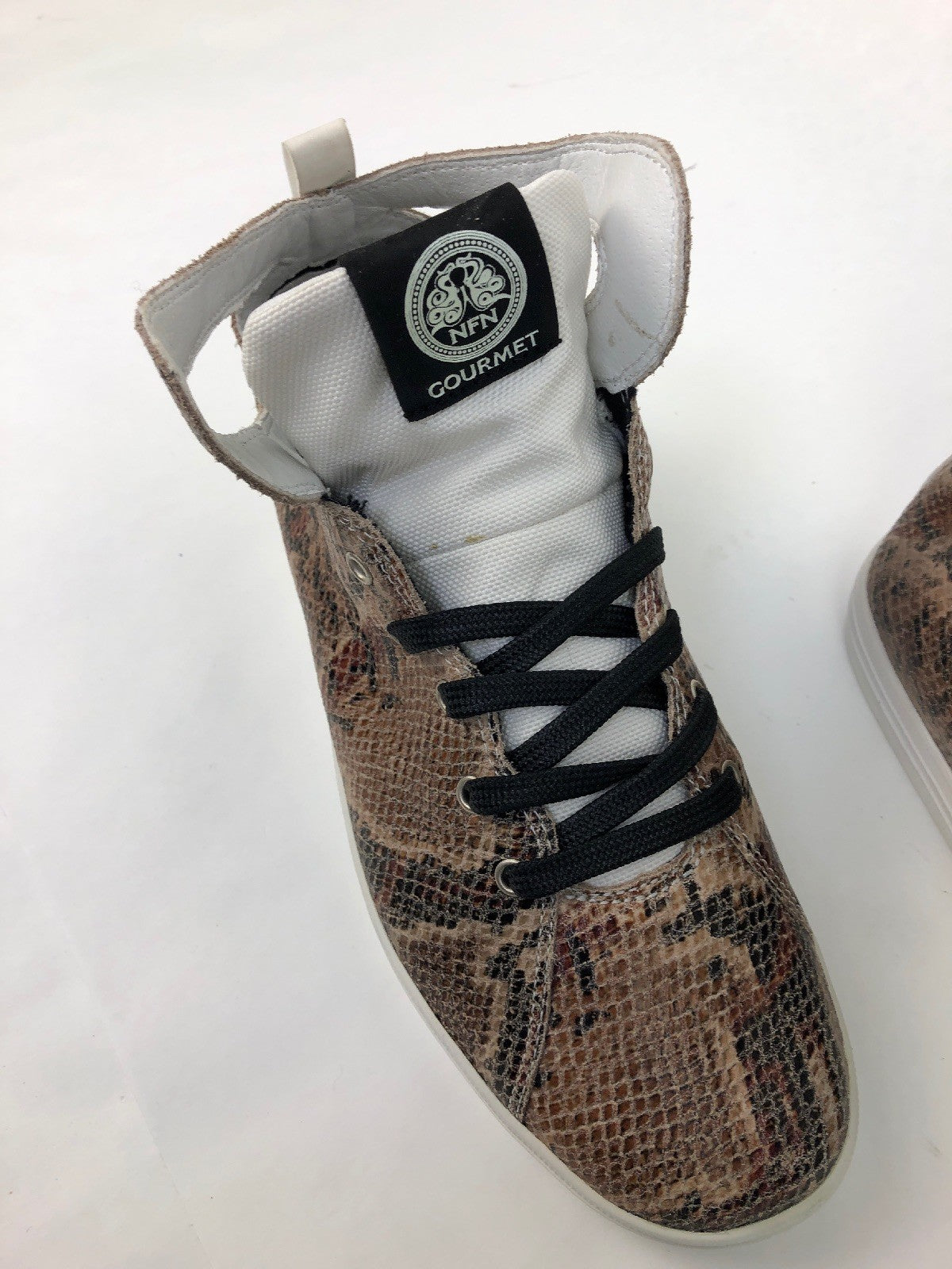 Rare Gourmet Footwear Shoes  Womens Uno SP Leather Snake Skin High Top - FSTSHP