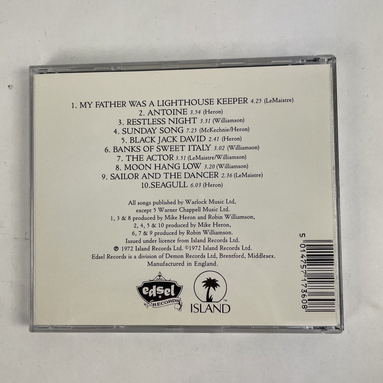 The Incredible String Band - Earthspan (CD, Nov-1992, Edsel UK)  #20 
