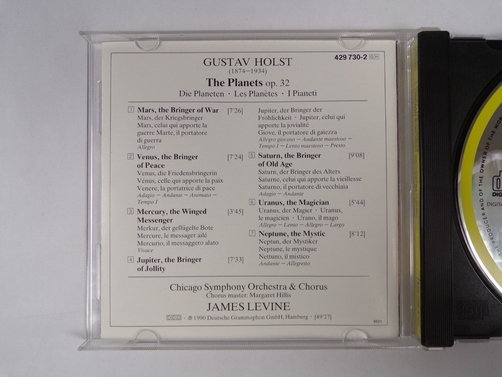 Holst The Planets Chicago Synphony Orchestra James Levine CD #19