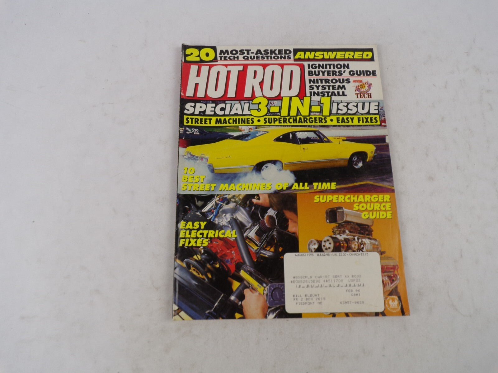 August 1995 Hot Rod Special 3-In-1 Issue Street Machines Superchargers Easy Fixe