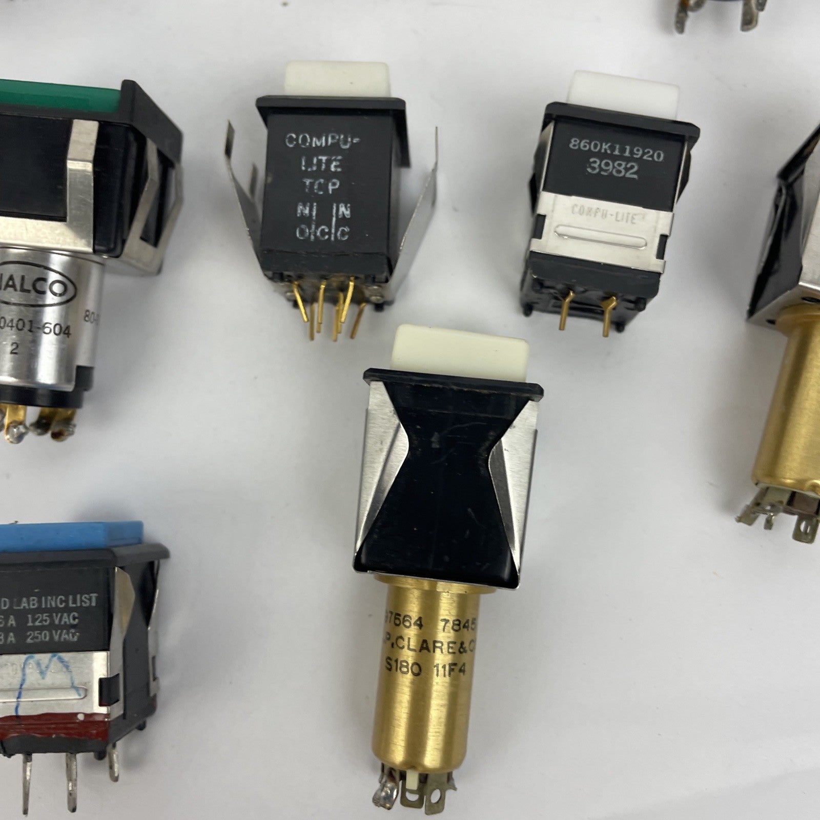 Lot of Assorted Dialco Dialight Macro-Oak Illuminated Push Button Switch - LOOK