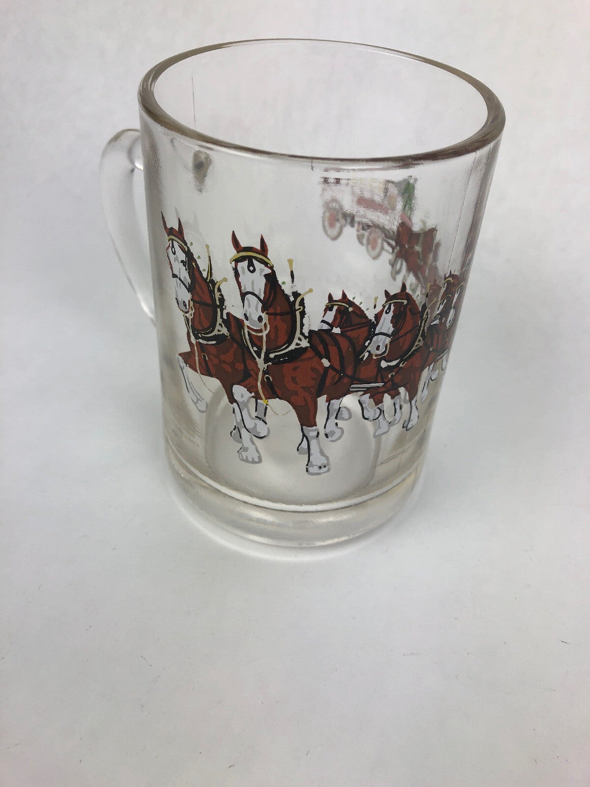 Budweiser Clydesdale Beer Coffee Mug Anheuser Busch Horses 3.5” Tall Rare