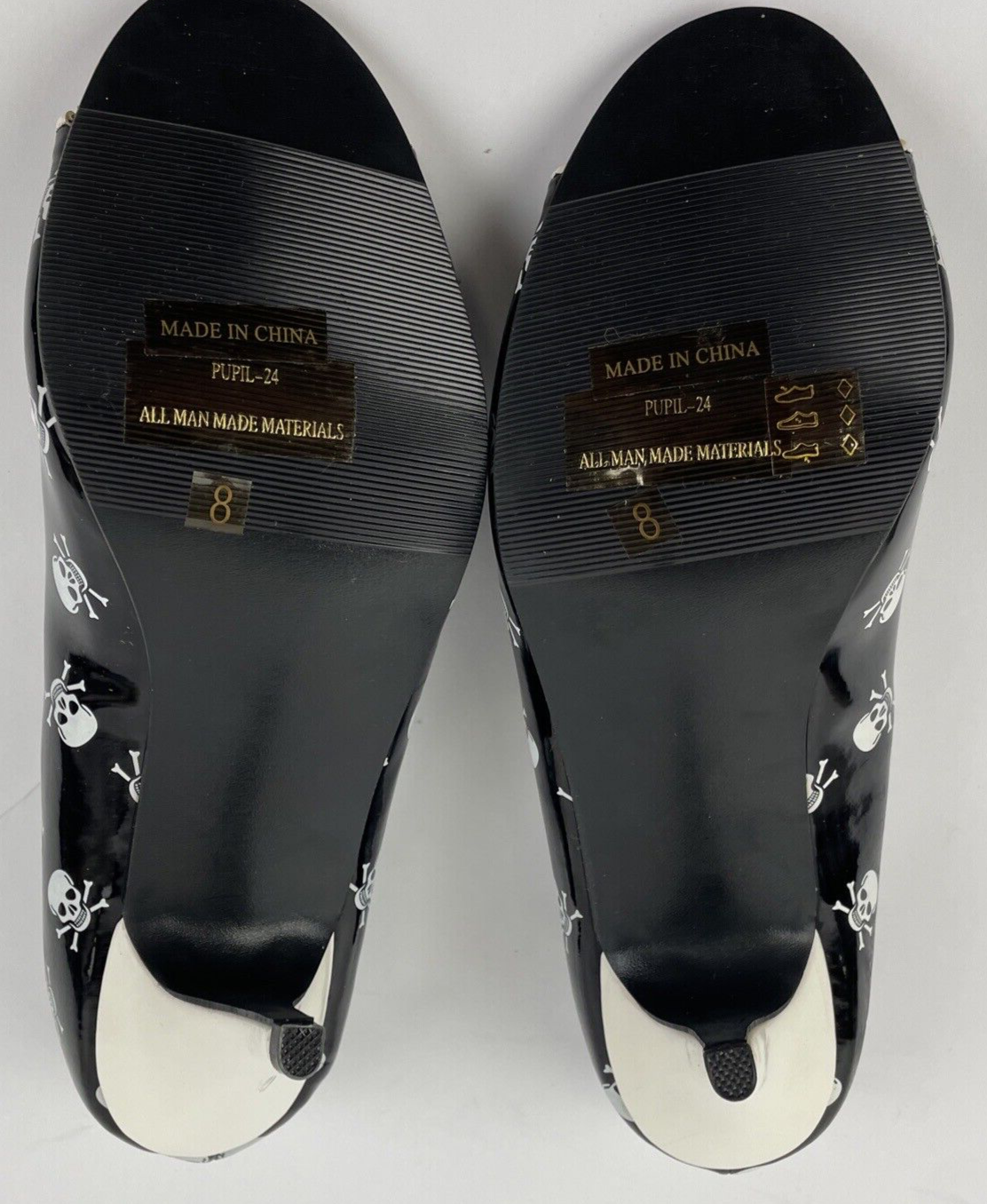 FUNTASMA by PLEASER WHT SKULL Open Toe High Heels Goth/Punk/Cosplay Size 8 US