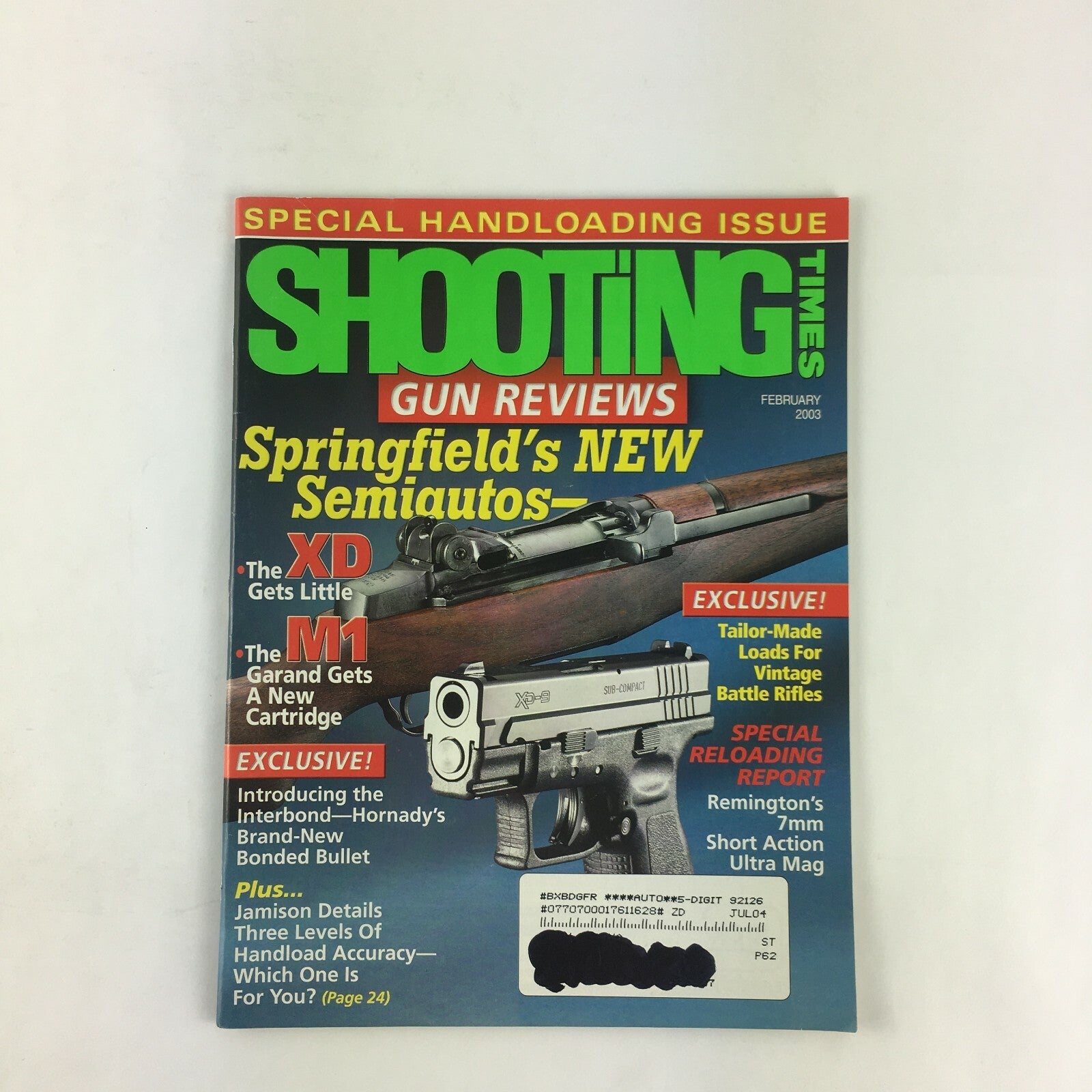 February 2003 Shooting Times Magazine Springfield's New Semiautos M1 Grand Gets